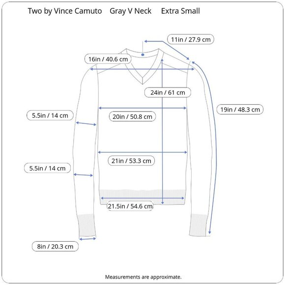 Two by Vince Camuto V Neck Long Raglan Bell Sleeve Knit Sweater Heather Gray XL - Picture 15 of 16